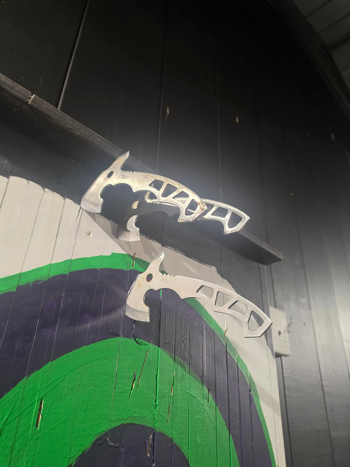 Axes ready for throwing at Radicals Rage Rooms in Quakertown, PA