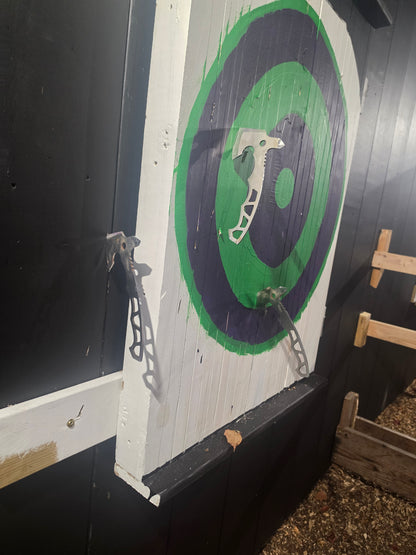 Axe in the bullseye at Radicals Rage Rooms, Quakertown PA