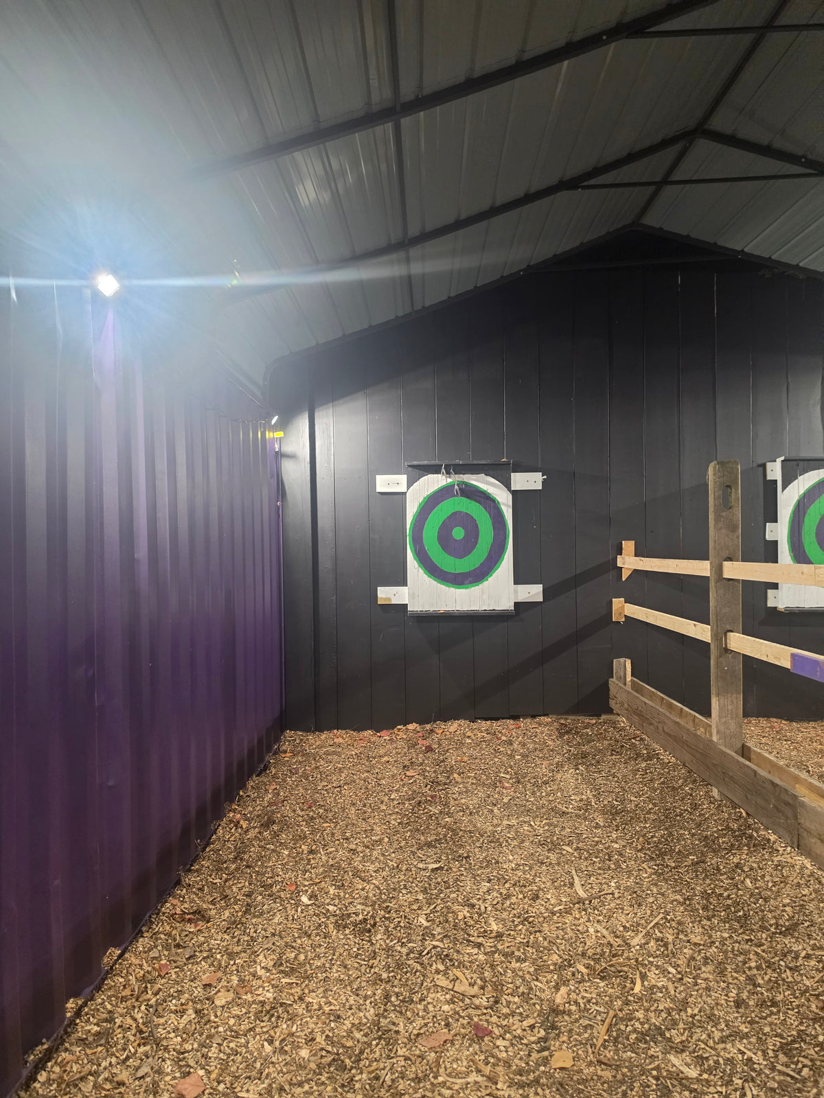 Axe throwing lane and target at Radicals Rage Rooms